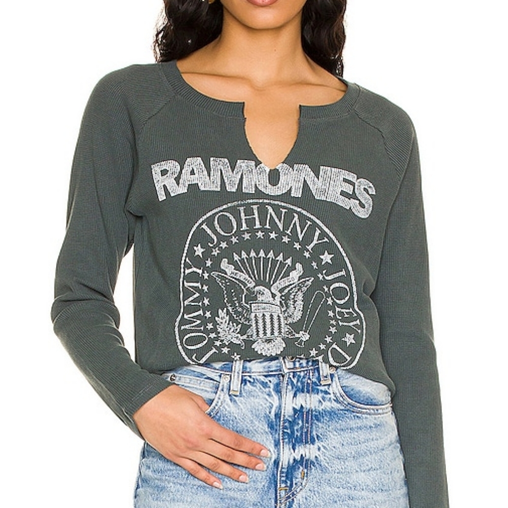 Daydreamer Ramones Crest Notch Neck Long Sleeve Thermal